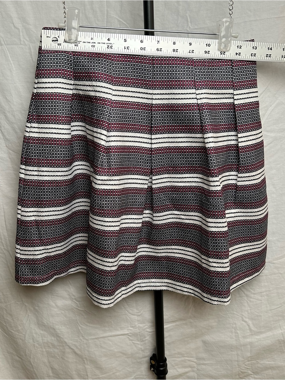 Aniina Striped A-Line Skirt — White Pink Black — Size Small